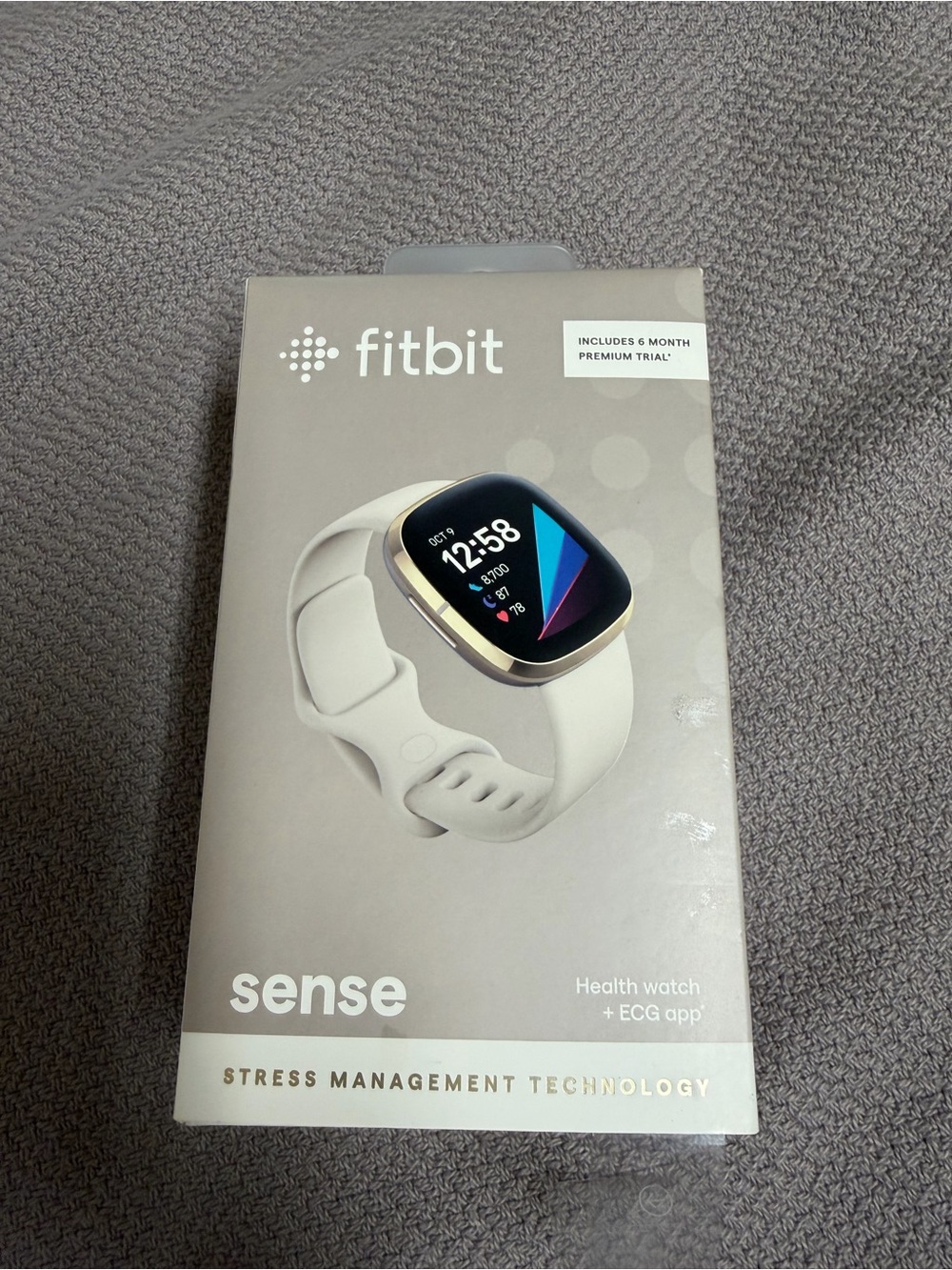 fitbit Sense Smartwatch in White with Gold Case